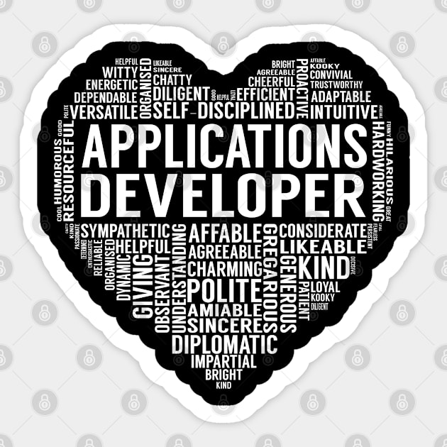 Applications Developer Heart Sticker by LotusTee